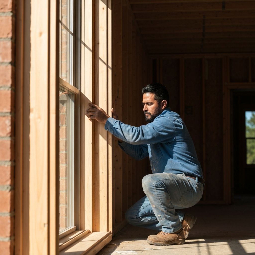 Vakman plaatst kozijn in Prinsenbeek